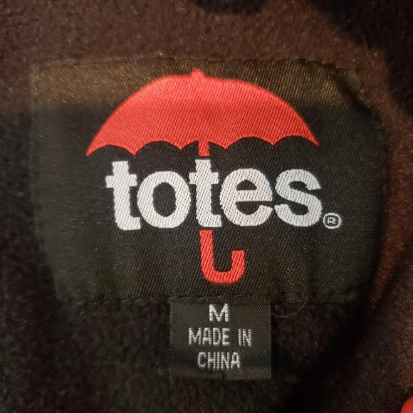 Totes Mens Size Medium Rain Jacket Coat Removable Hood Fleece Lined Maroon / R41 - Picture 6 of 6